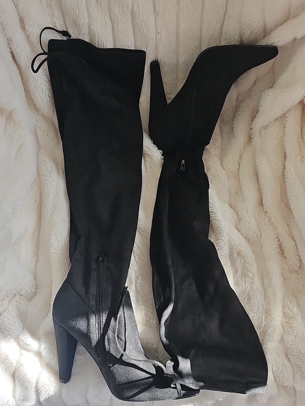 French Connection Black Over-The-Knee Stiletto Boots